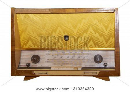 Mid 20th Century Radio Receiver - Isolated On White