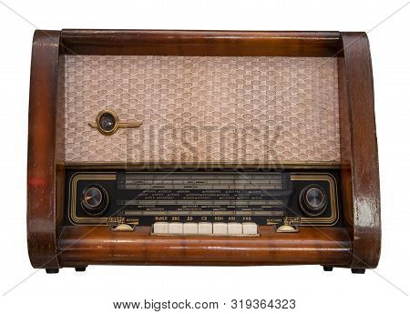Mid 20th Century Radio Receiver - Isolated On White