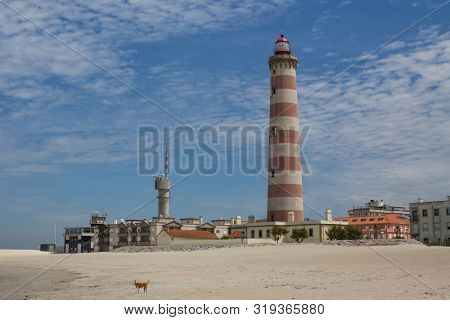 Aveiro Lighthouse (also known as Praia da Barra) Portugal.