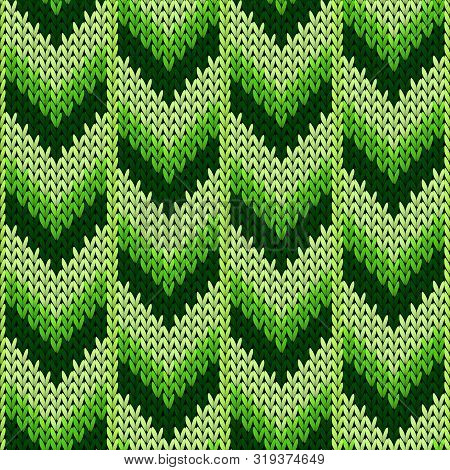 Trendy Downward Arrow Lines Knitting Texture Geometric Vector Seamless. Scarf Stockinet Ornament. Cl