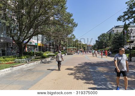 Asenovgrad, Bulgaria - August 5, 2019: Center Of Town Of Asenovgrad,  Plovdiv Region, Bulgaria