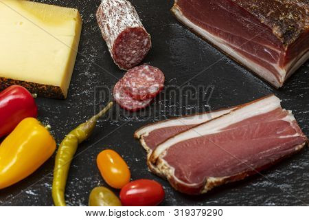 Overview Of South Tyrolean Speck On Slate