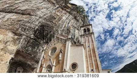 Spiazzi, Italy, Europe, August 2019, The Sanctuary Of Madonna Della Corona Church