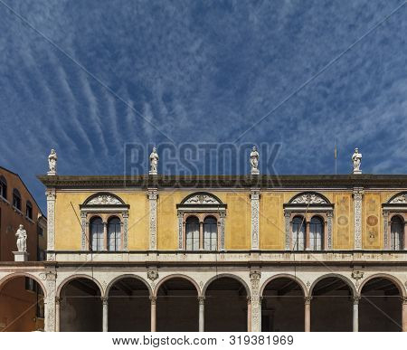 Verona, Italy, Europe, August 2019, Loggia Del Consiglio In The Piazza Dei Signori