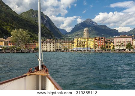 Lake Garda, Italy, Europe, August 2019, A View Of The Vintage Paddle Steamer Ship Italia