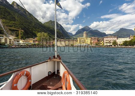 Lake Garda, Italy, Europe, August 2019, A View Of The Vintage Paddle Steamer Ship Italia