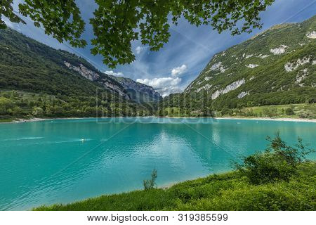 Tenno, Italy, Europe, August 2019, View Of Lake Tenno