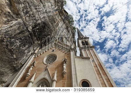 Spiazzi, Italy, Europe, August 2019, The Sanctuary Of Madonna Della Corona Church