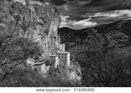 Spiazzi, Italy, Europe, August 2019, The Sanctuary Of Madonna Della Corona Church