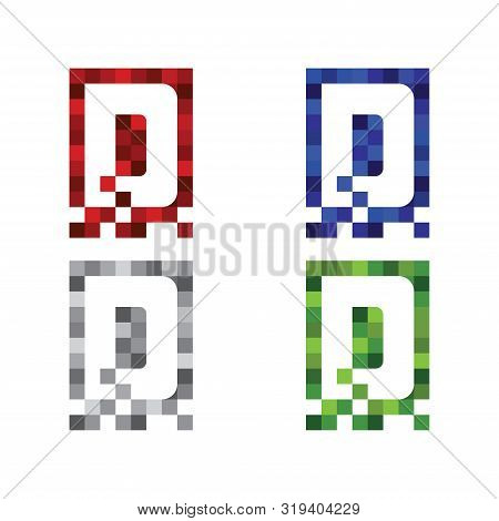 Set Of The Business Corporate Colorful Letter D  Logo Design Vector Logotype For Technology. Pixel S