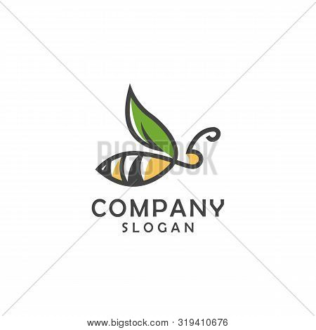 Natural Bee Logo Outline Minimalist Vector Collection