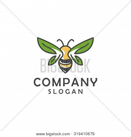 Natural Bee Logo Outline Minimalist Vector Collection