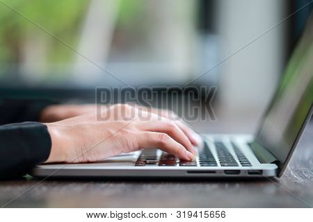 Human Hand Image Using And Typing Computer