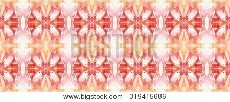 Psychedelic Rainbow Aztec Geometric Textile Border Ogee Seamless Texture. Ikat Pattern. Allover Orga