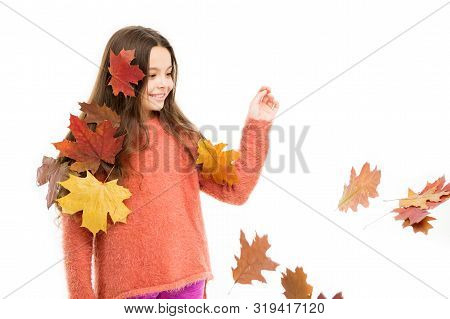Hair Loss Concept. Remedies Damaged Hair. Kid Smiling White Background. Seasonal Hair Loss In Autumn