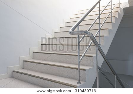 Stairwell In The Building With Handles Detail