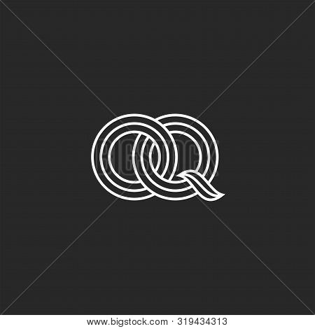 Overlapping Initials Oq Logo Monogram, Weaving Two Letters O And Q Medieval Style Boutique Emblem