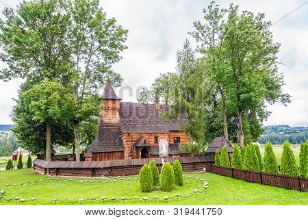 View At The Wooden Church Of Saint Michael Archangel In Debno Village, Poland