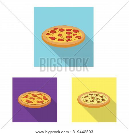 Vector Illustration Of Pizza And Food Icon. Collection Of Pizza And Italy Stock Vector Illustration.