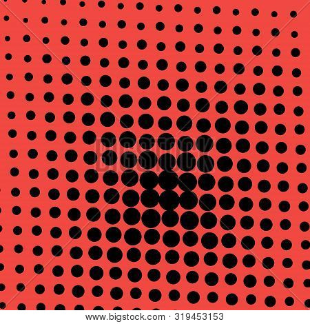 Red Comic Pop-art Halftone Background. Stock Vector Illustration