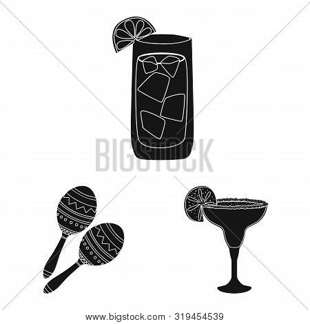 Vector Design Of Carnival And National Icon. Set Of Carnival And Tequila Stock Vector Illustration.
