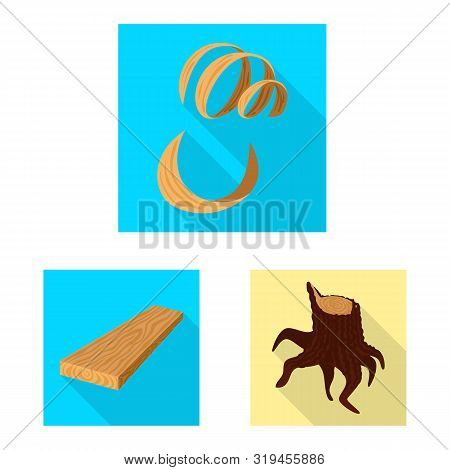 Vector Illustration Of Material And Nature Symbol. Collection Of Material And Raw Stock Vector Illus