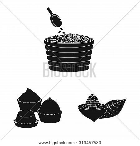 Vector Illustration Of Cooking And Brown Icon. Set Of Cooking And Beans Vector Icon For Stock.