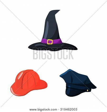 Vector Design Of Headgear And Napper Icon. Collection Of Headgear And Helmet Vector Icon For Stock.
