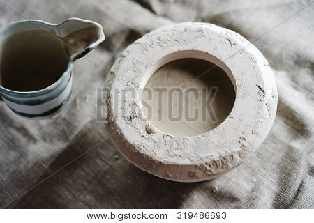 Mold For Casting Clay Products With A Mixture Inside.
