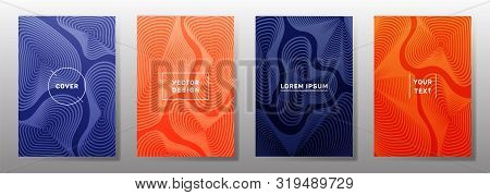 Minimal Covers Linear Design. Fluid Curve Shapes Geometric Lines Patterns. Linear Backgrounds For Ca