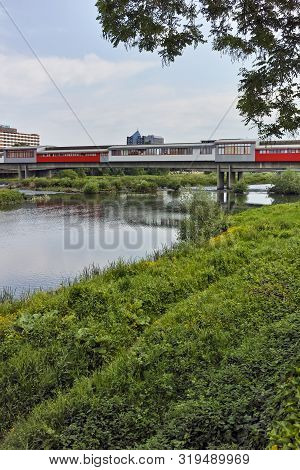 Plovdiv, Bulgaria - May 7, 2018: The Maritsa River, Passing Through The City Of Plovdiv, Bulgaria