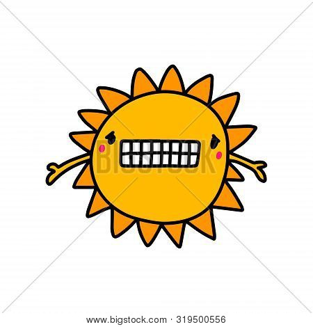 Sun Sorry Apologizing Hand Drawn Vector Illustration In Cartoon Style Star Bright