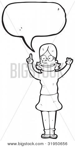 Cartoon Brillen Frau mit Idee