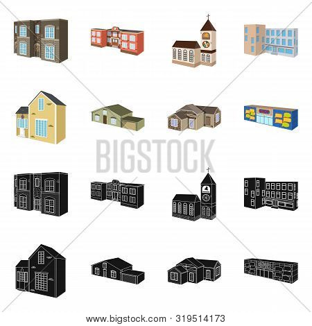 Vector Illustration Of Facade And Housing Icon. Collection Of Facade And Infrastructure Stock Vector