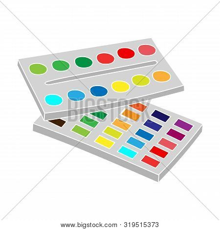 Paintbrushes For Painting In The Jar Icon In Colour Style Isolated On White Background. Artist And D