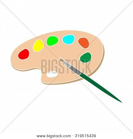 Watercolor Paint Icon In Colour Style Isolated On White Background. Artist And Drawing Symbol Stock 