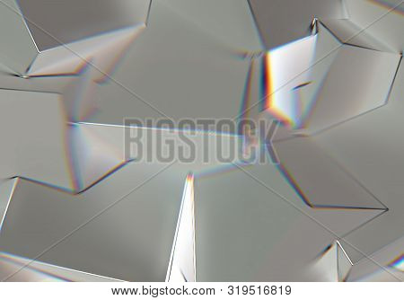 Abstract Background With 3d Shapes And Prism Color Shift