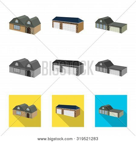 Vector Design Of Facade And Housing Icon. Collection Of Facade And Infrastructure Vector Icon For St