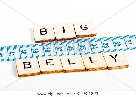 Health Concept Of A Tape Measure Also Showing The Message Big Belly