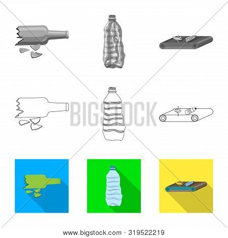 Vector Illustration Of Refuse And Junk Icon. Set Of Refuse And Waste Vector Icon For Stock.