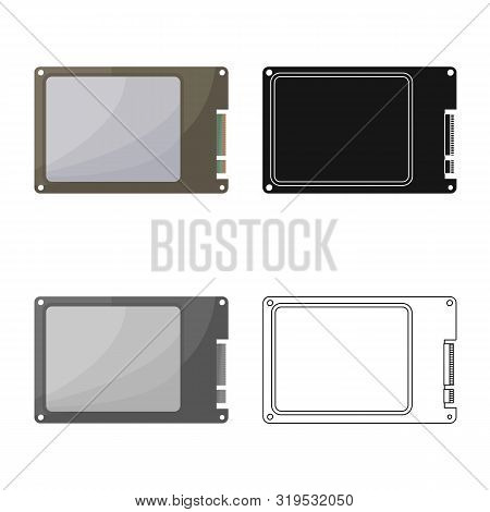 Isolated Object Of Harddisk And Laptop Icon. Set Of Harddisk And Backup Vector Icon For Stock.