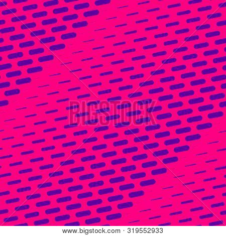 Vector Geometric Halftone Seamless Pattern With Dash Lines, Fading Stripes. Diagonal Gradient Transi