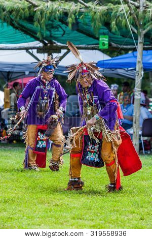 MASHANTUCKET RESERVATION, CT, USA-AUGUST 24, 2019: Schemitzun 2019The 28th Annual Feast of Green Corn and Dance Powwow