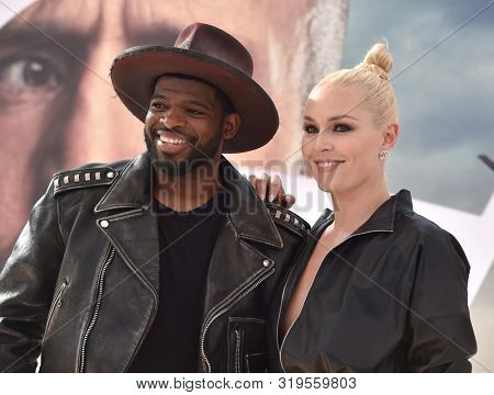 LOS ANGELES - JUL 13:  P.K. Subban and Lindsey Vonn arrives for the 'Fast & Furious Presents: Hobbs and Shaw' World Premiere on July 13, 2019 in Hollywood, CA                