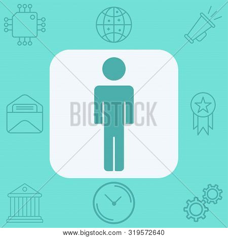 Human Icon Vector, Filled Flat Sign, Solid Pictogram Isolated On White. Symbol, Logo Illustration.