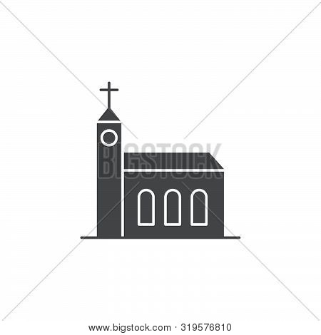 Church Building Vector Icon Symbol Christian Isolated On White Background