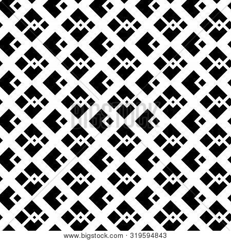 Vector Geometrical Black And White Square Boxes Seamless Pattern Background