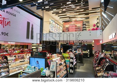 VERONA, ITALY - CIRCA MAY, 2019: interior shot of Sephora store in Verona. Sephora is multinational chain of personal care and beauty stores.