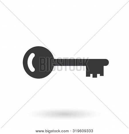 Key Icon. Flat Style - Stock Vector.