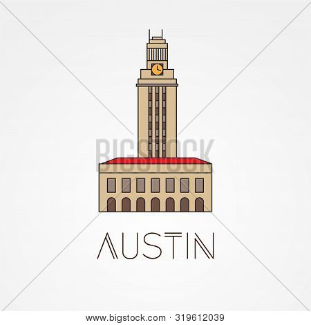 Austin Usa, Detailed Silhouette. Trendy Vector Illustration, Flat Style. Stylish Andmark. Concept Fo